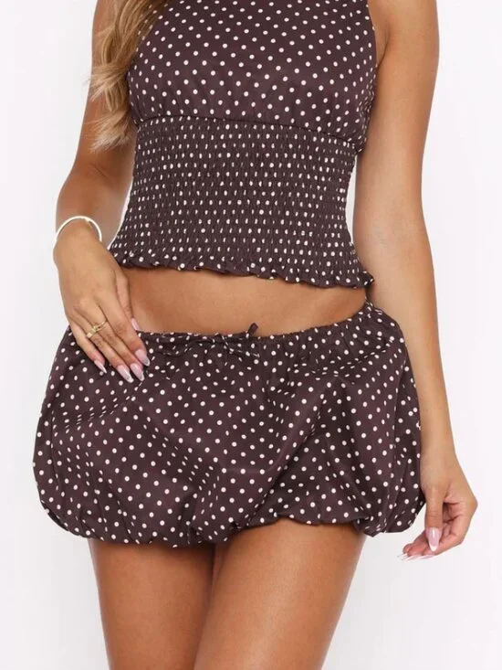White Fox Boutique Polka Dot Bubble Skort - Picture 4 of 4